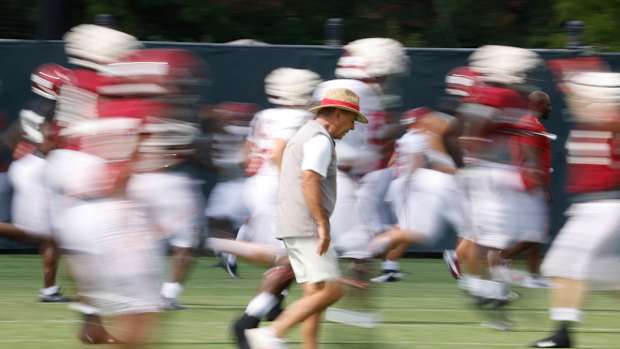 Nick Saban, Alabama practice August 18, 2021